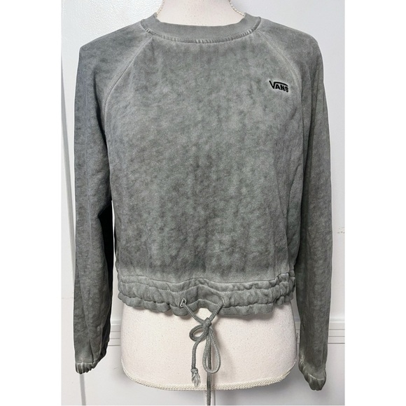 Vans • Sage Green Grey Tie Dyed Cropped Sweatshirt - Picture 1 of 5